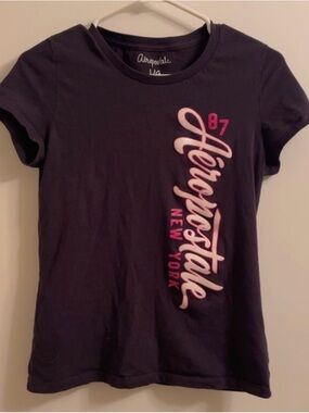 Aeropostale Short Sleeve Tee with Pink Vertical Logo